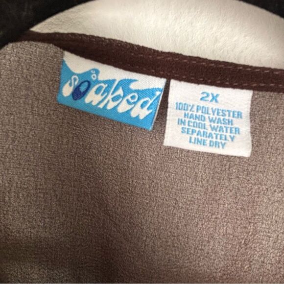 Vintage Women’s 2X Sheer Brown Caftan‎ Cover-Up Tunic Top Gold Embellished Trim - Picture 3 of 14